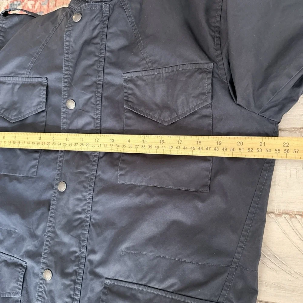 Banana Republic Navy Blue Quilted Waxed Coated Field Jacket Barn Chore Coat SZ-M